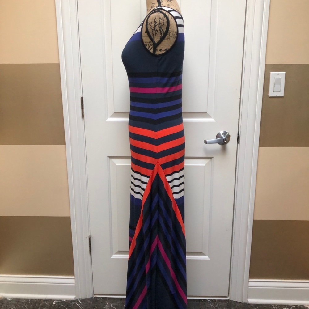 ♥️ Calvin Klein Striped Maxi Dress Size 2 - Picture 4 of 10